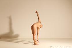 Nude Gymnastic poses Woman White Moving poses Slim medium blond Dynamic poses Pinup